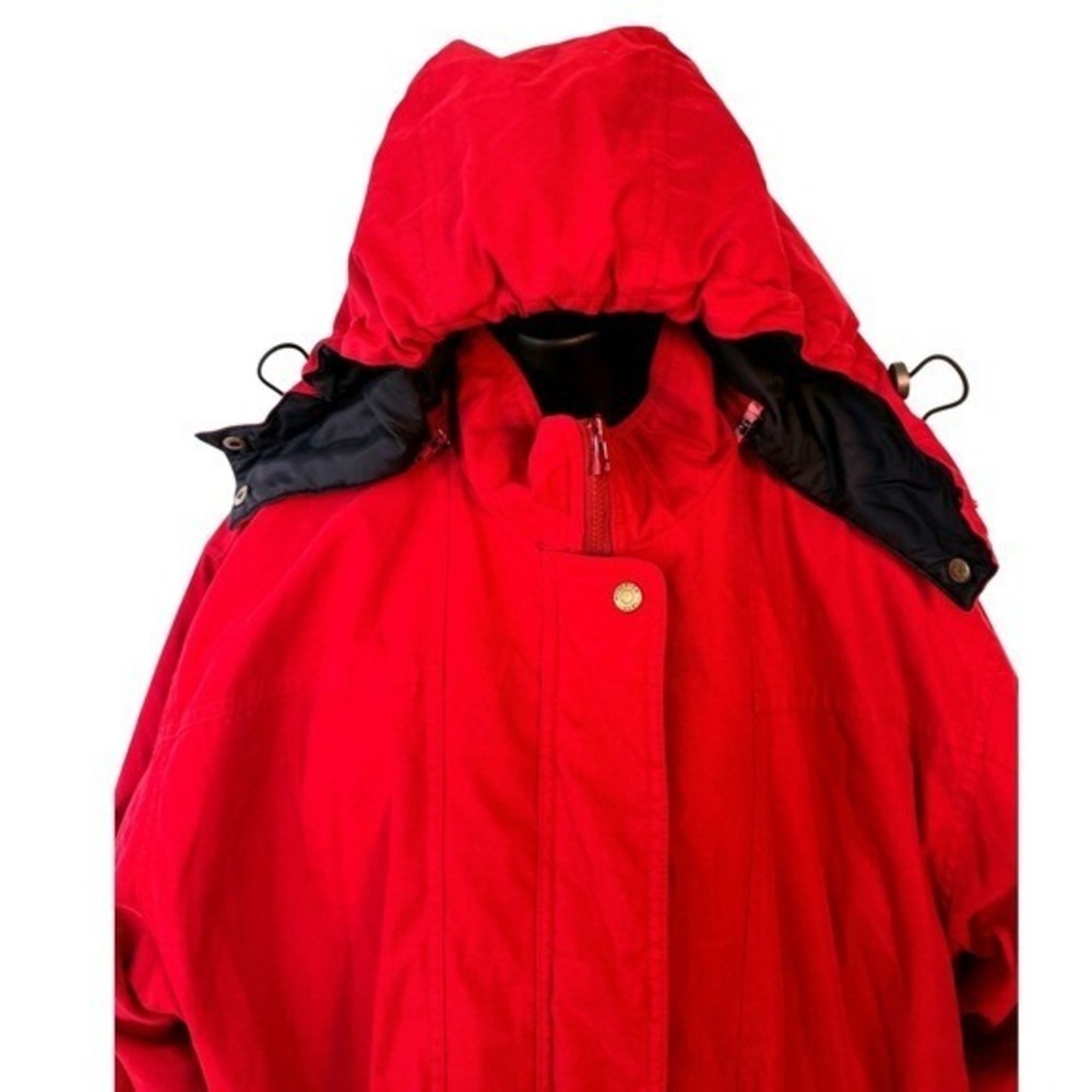 Woolrich Vintage Red Hooded Parka Jacket Women XL Ski Snowboard Cabincore Coat‎